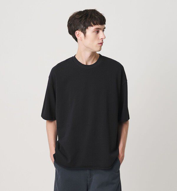 BEAUTY&YOUTH UNITED ARROWS「ネップ コットン カットオフ クロップド Tシャツ」|Tシャツ・カットソー|NAVY