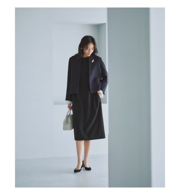 Demi-Luxe BEAMS 「ツイード クルーネック ジャケット＊」|ダッフルコート|