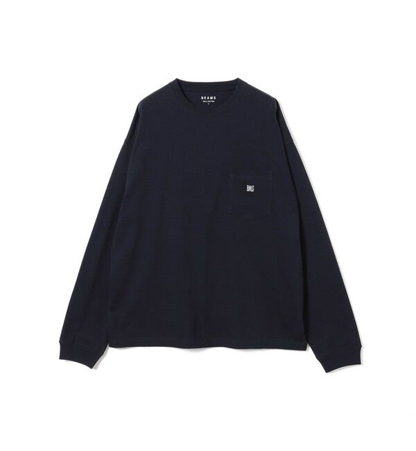 BEAMS「BMSロゴ ロングスリーブ Tシャツ」|Tシャツ・カットソー|NAVY