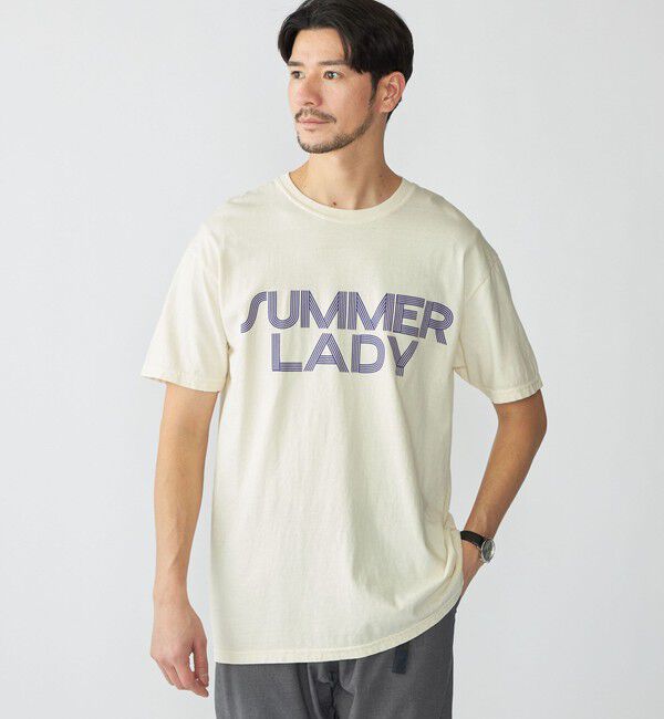 SHIPS「【SHIPS別注】THE DAY ON THE BEACH: ガーメントダイ プリント Tシャツ」|Tシャツ・カットソー|ナチュラル