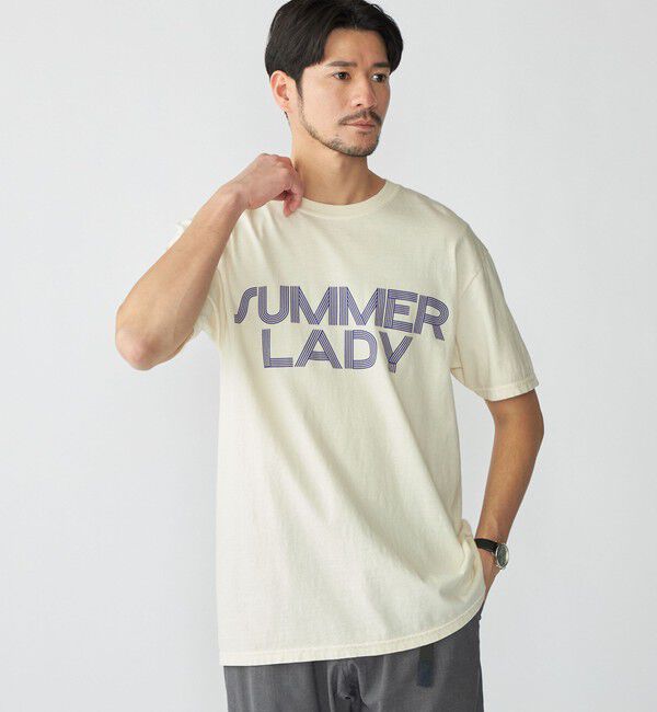 SHIPS「【SHIPS別注】THE DAY ON THE BEACH: ガーメントダイ プリント Tシャツ」|Tシャツ・カットソー|