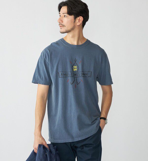 SHIPS「【SHIPS別注】THE DAY ON THE BEACH: ガーメントダイ プリント Tシャツ」|Tシャツ・カットソー|