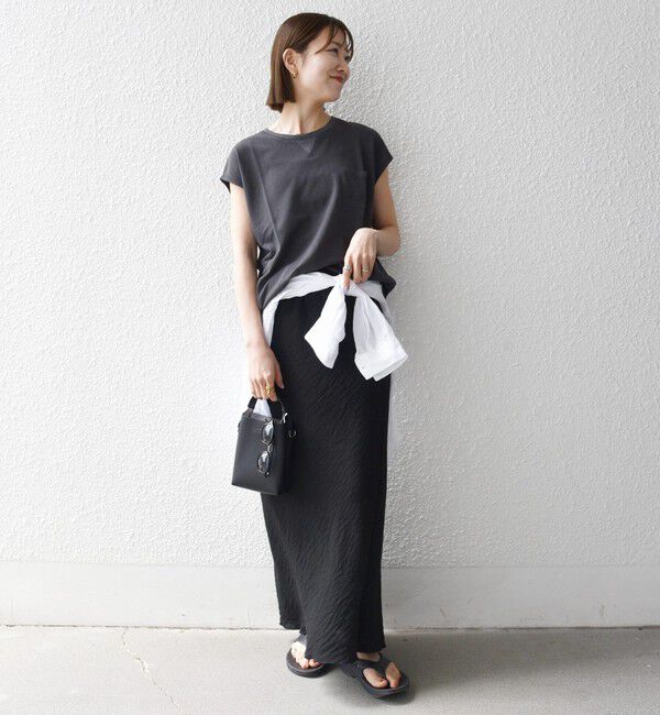 SHIPS any「SHIPS any:〈洗濯機可能〉シアー 裏毛 クルーネック フレンチ スリーブ TEE」|Tシャツ・カットソー|