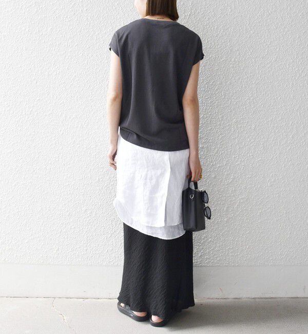 SHIPS any「SHIPS any:〈洗濯機可能〉シアー 裏毛 クルーネック フレンチ スリーブ TEE」|Tシャツ・カットソー|