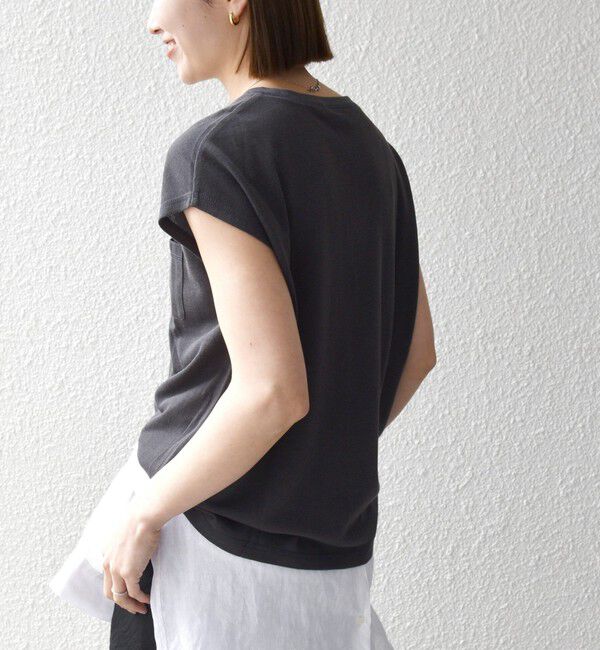 SHIPS any「SHIPS any:〈洗濯機可能〉シアー 裏毛 クルーネック フレンチ スリーブ TEE」|Tシャツ・カットソー|