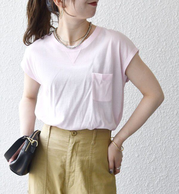 SHIPS any「SHIPS any:〈洗濯機可能〉シアー 裏毛 クルーネック フレンチ スリーブ TEE」|Tシャツ・カットソー|