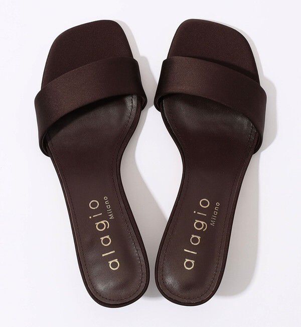 TOMORROWLAND GOODS「alagio SATIN MULE SARA ヒールサンダル」|サンダル|