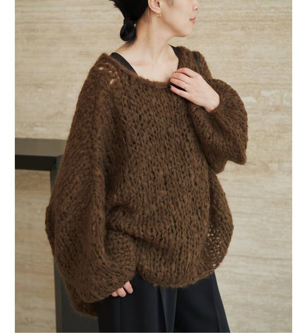 Plage「《追加予約》HAND KNIT ジャンボタム プルオーバー」|ニット・セーター|ブラウン