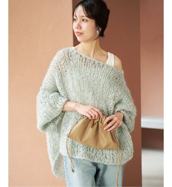 Plage「《追加予約》HAND KNIT ジャンボタム プルオーバー」|ニット・セーター|サックスブルー