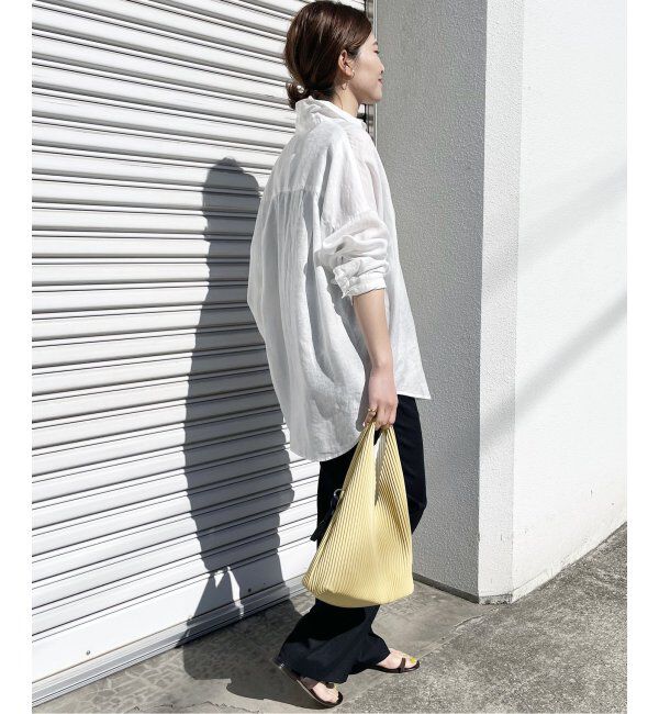 Spick and Span「《全15色 / 追加2》80リネンカシュクール ビッグシャツ」|シャツ・ブラウス|