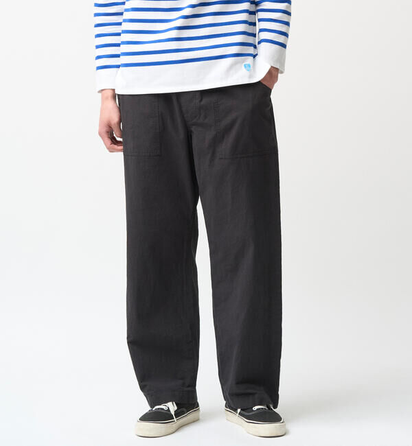 ORCIVAL「ORCIVAL | コットンツイル セミワイドストレートパンツ MEN」|チノ|BLACK