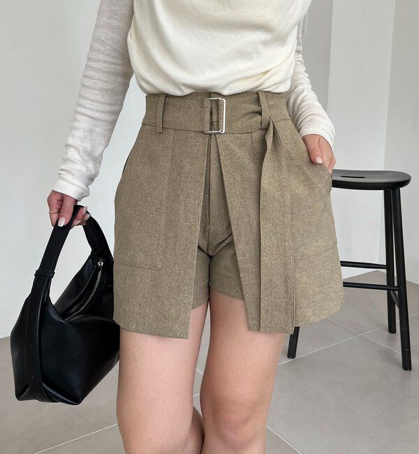  「【セットアップ対応】スカートレイヤードショートパンツ」|スカート|