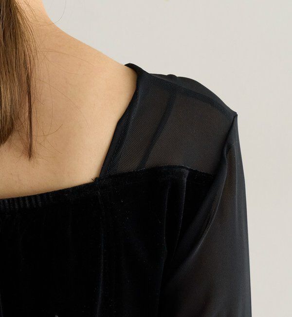  「ベロア刺繍ペプラムトップス」|Tシャツ・カットソー|