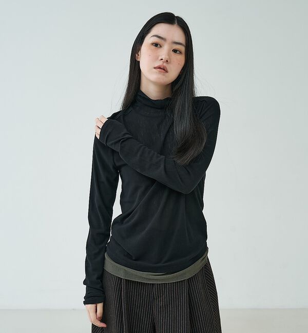 NOMINE「メッシュオフタートル｜シアー 配色【予約】」|Tシャツ・カットソー|