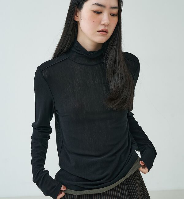 NOMINE「メッシュオフタートル｜シアー 配色【予約】」|Tシャツ・カットソー|
