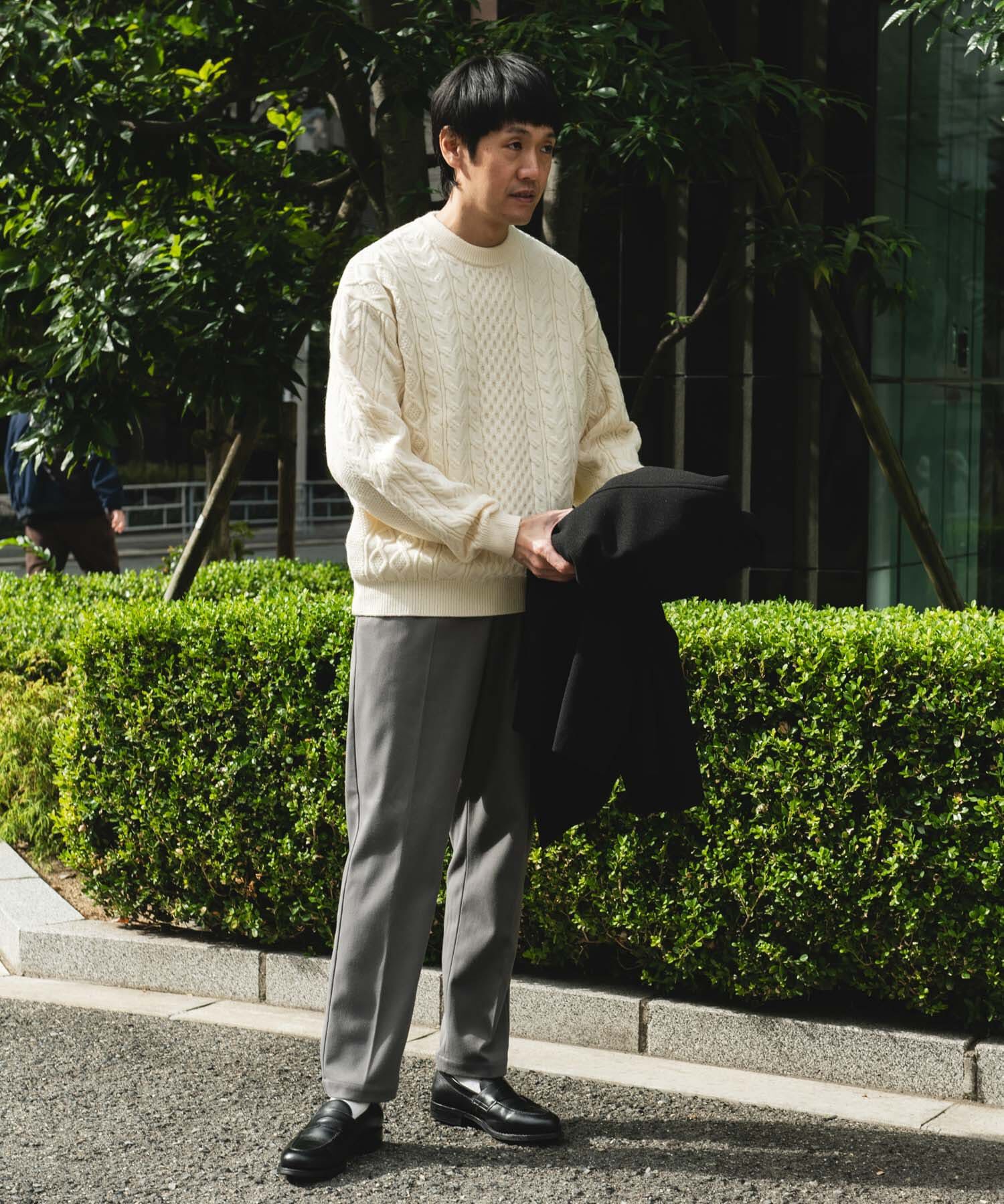URBAN RESEARCH DOORS「アランニットクルーネックプルオーバー」|ニット・セーター|