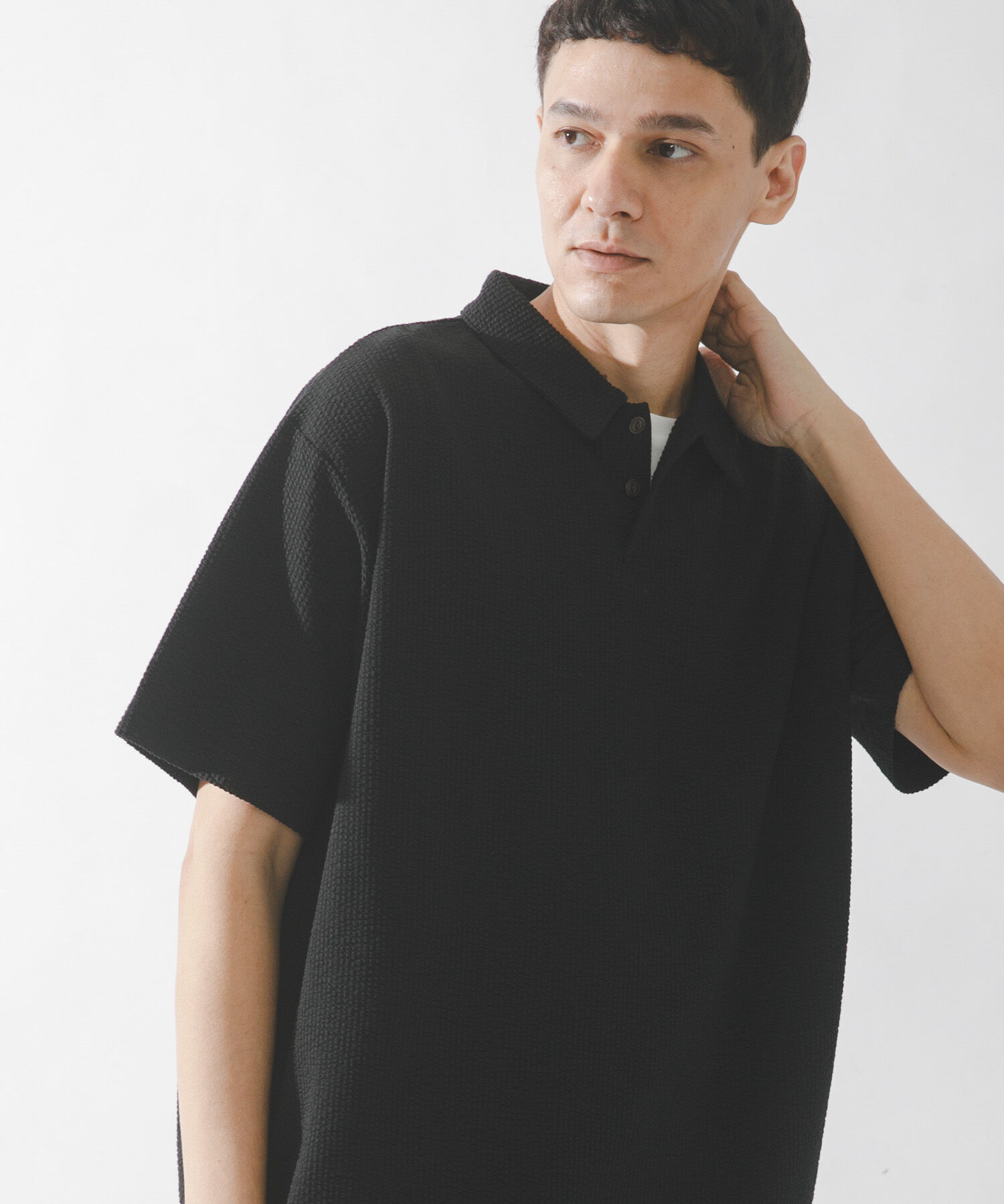 Sonny Label 「カットシアサッカー襟付きプルオーバー」|Tシャツ・カットソー|ブラック