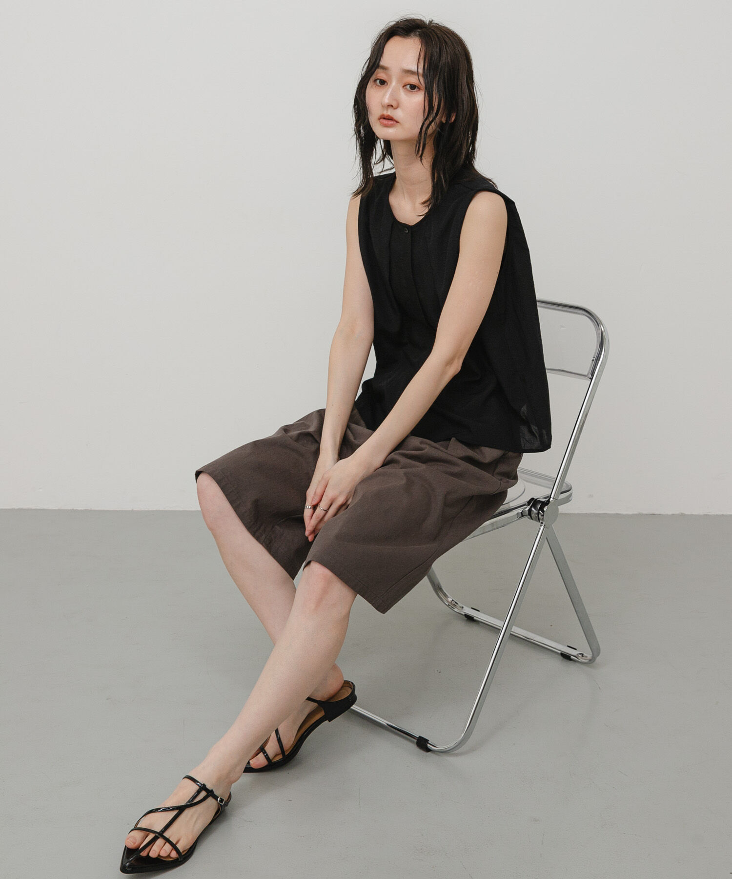 SENSE OF PLACE by URBAN RESEARCH「『イージーケア』クルーネックタックブラウス」|シャツ・ブラウス|
