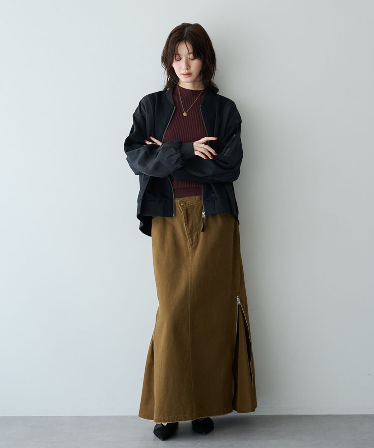 Editt by YECCA VECCA「異素材切替MA-1風ブルゾン」|ブルゾン・スタジャン|