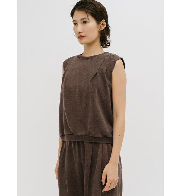 MIDIUMISOLID「MIDIUMISOLID for Ladies ピグメントタックノースリーブプルオーバー」|Tシャツ・カットソー|