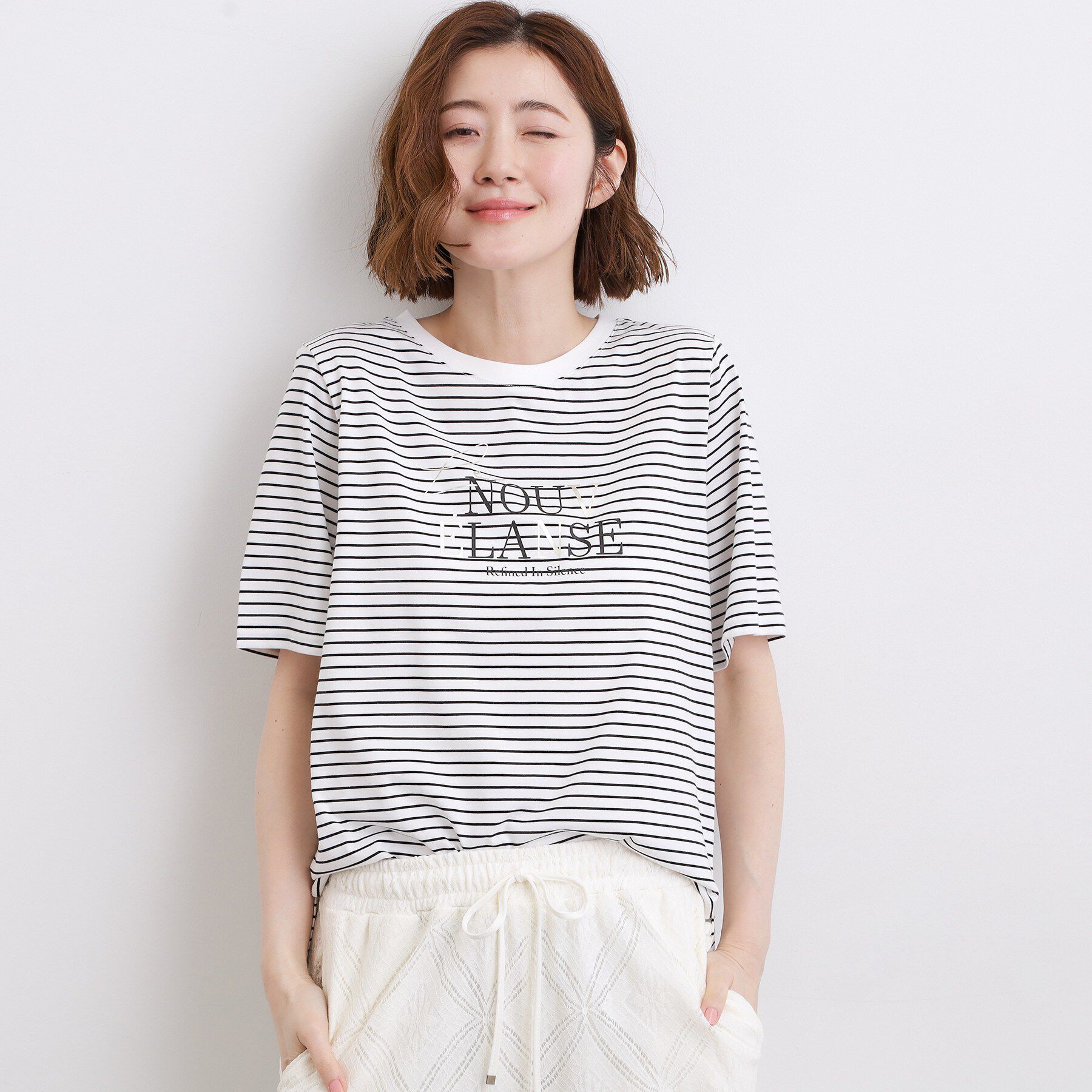 grove「【吸水速乾・UVカット・接触冷感・マシンウォッシャブル】ベーシックMIXロゴプリントT」|Tシャツ・カットソー|