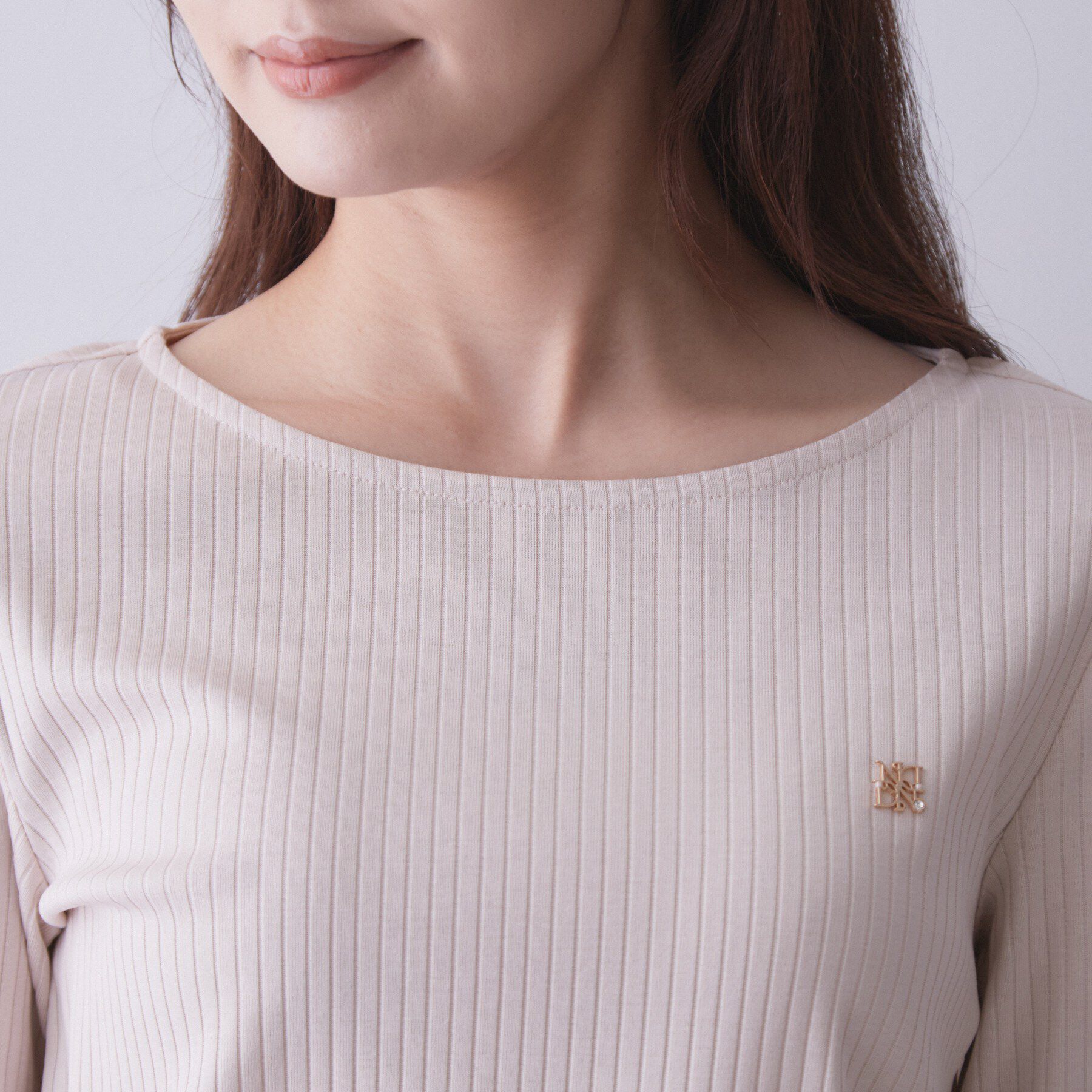 index「シルケットワイドテレコボートネック【洗濯機OK／接触冷感／UVケア】」|Tシャツ・カットソー|