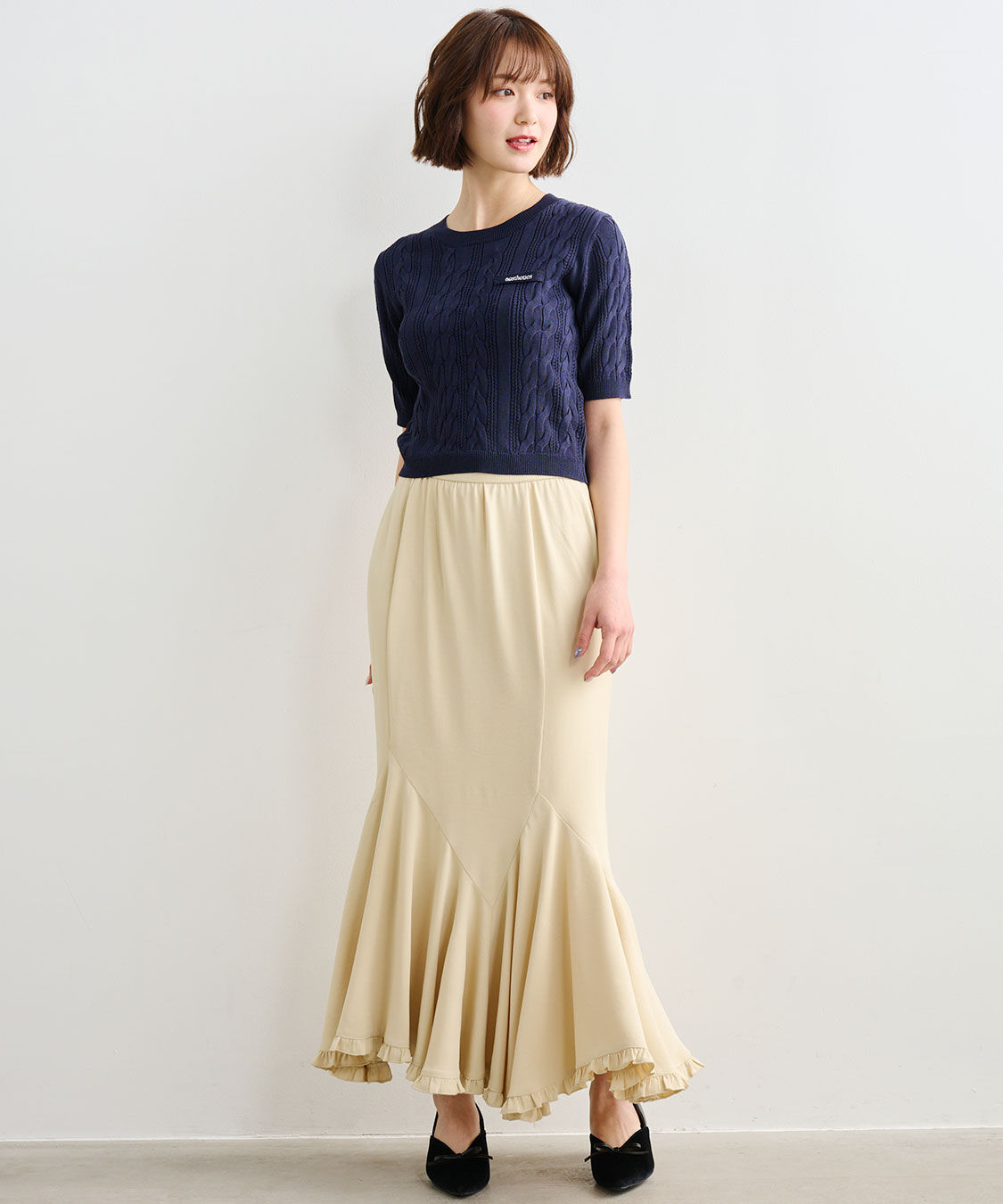 COCO DEAL「ケーブルハーフスリーブニット」|ニット・セーター|