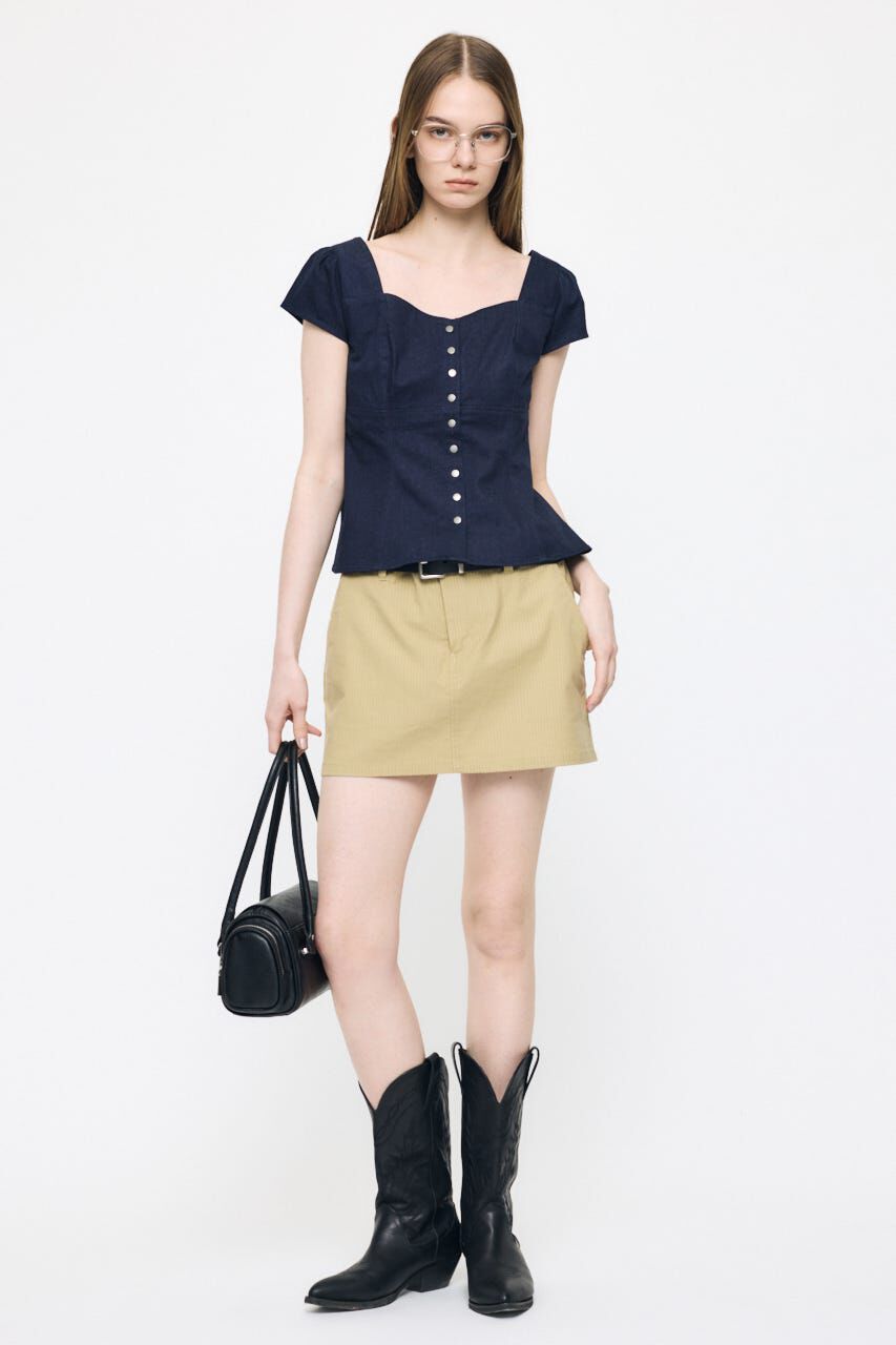 MOUSSY「BUTTON UP FITTED ブラウス」|シャツ・ブラウス|