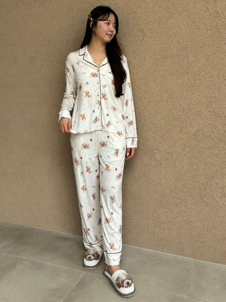 SNIDEL HOME「DOGカットロングパンツ」|ルームウェア|
