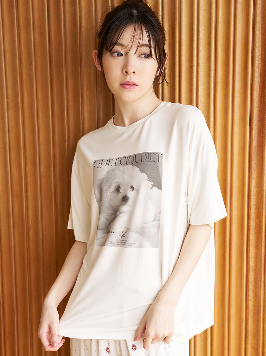 SNIDEL HOME「【接触冷感】DOG Tシャツ」|ルームウェア|