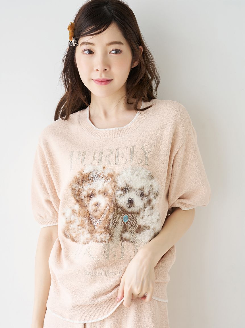 SNIDEL HOME「【WEB限定】【セット商品】DOGラメジャガードプルオーバー＆ショートパンツSET」|ルームウェア|