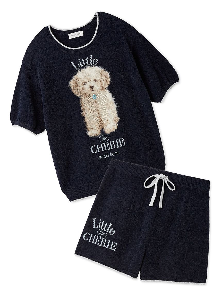 SNIDEL HOME「【WEB限定】【セット商品】DOGラメジャガードプルオーバー＆ショートパンツSET」|ルームウェア|NVY