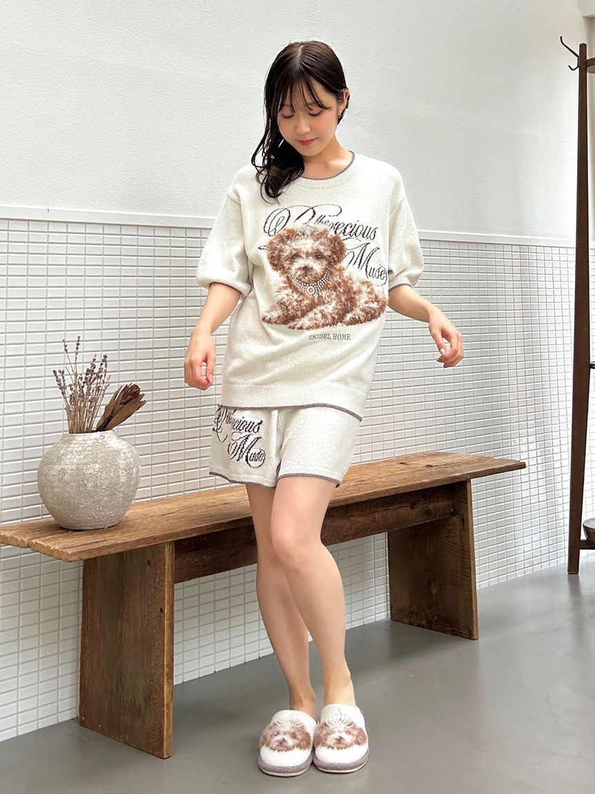 SNIDEL HOME「DOGラメジャガードショートパンツ」|ルームウェア|