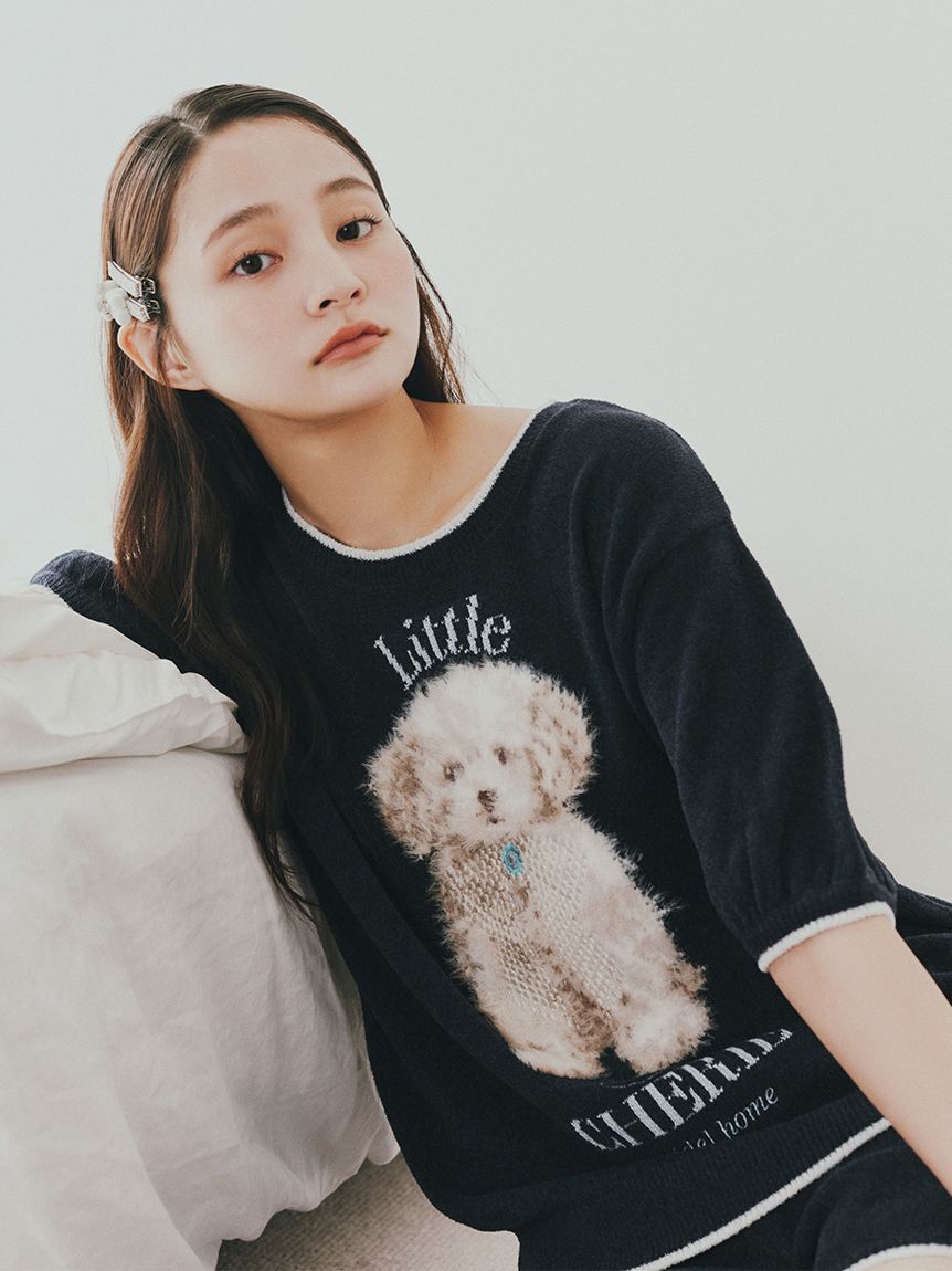 SNIDEL HOME「DOGラメジャガードプルオーバー」|ルームウェア|NVY