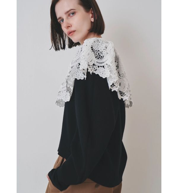 ELENDEEK「LACE COLLAR KT TOP」|ニット・セーター|
