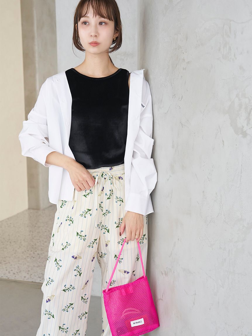 emmi atelier「2wayベロアタンクトップ」|タンクトップ|BLK