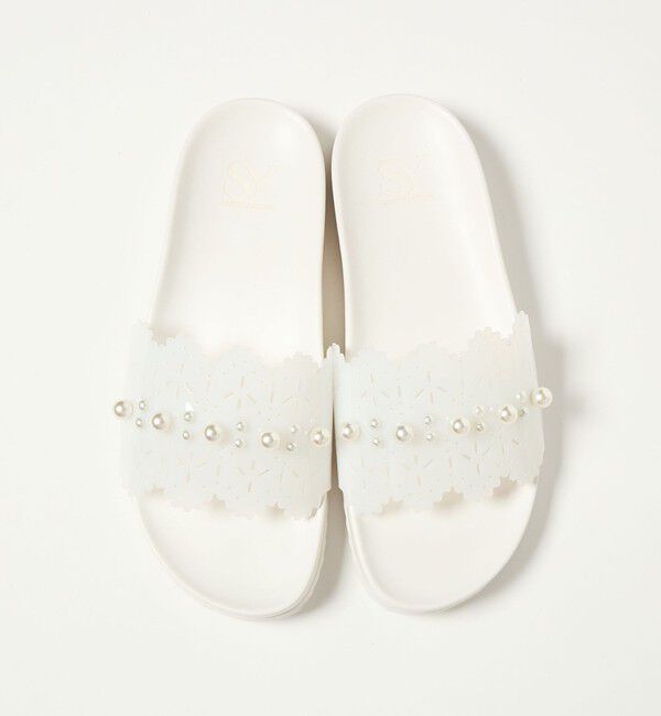ODETTE E ODILE「＜SY＞レースライクスライド サンダル10&uarr;」|サンダル|WHITE