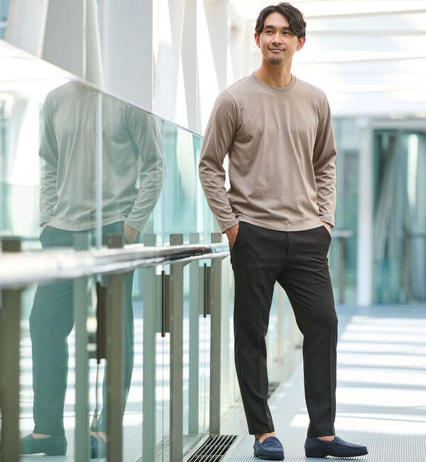UNITED ARROWS green label relaxing「【WEB限定】JUST fit ジャケイン クルーネック 長袖 Tシャツ -吸水速乾・抗菌-」|Tシャツ・カットソー|