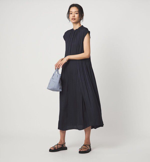 UNITED ARROWS green label relaxing「サテン ギャザー フレンチスリーブ ワンピース」|ワンピース|