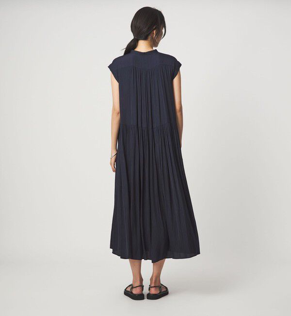 UNITED ARROWS green label relaxing「サテン ギャザー フレンチスリーブ ワンピース」|ワンピース|