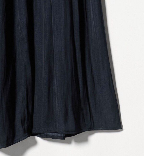 UNITED ARROWS green label relaxing「サテン ギャザー フレンチスリーブ ワンピース」|ワンピース|