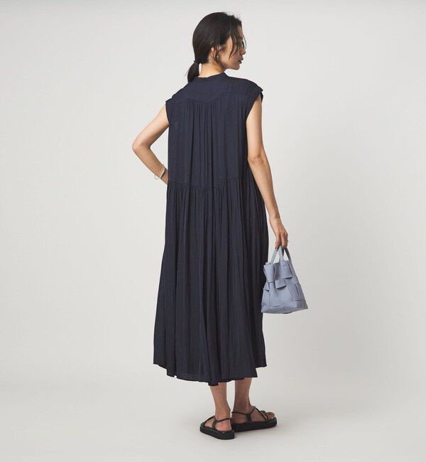 UNITED ARROWS green label relaxing「サテン ギャザー フレンチスリーブ ワンピース」|ワンピース|