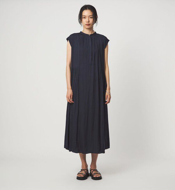 UNITED ARROWS green label relaxing「サテン ギャザー フレンチスリーブ ワンピース」|ワンピース|