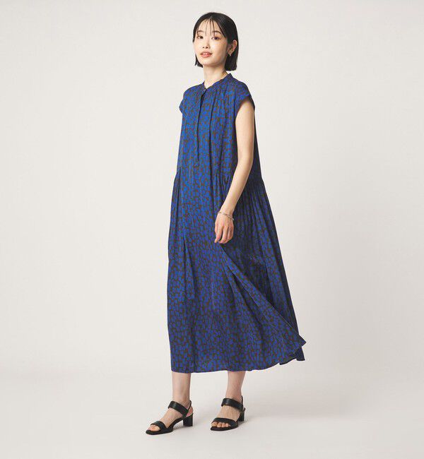 UNITED ARROWS green label relaxing「サテン ギャザー フレンチスリーブ ワンピース」|ワンピース|