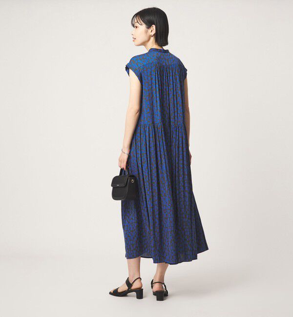 UNITED ARROWS green label relaxing「サテン ギャザー フレンチスリーブ ワンピース」|ワンピース|