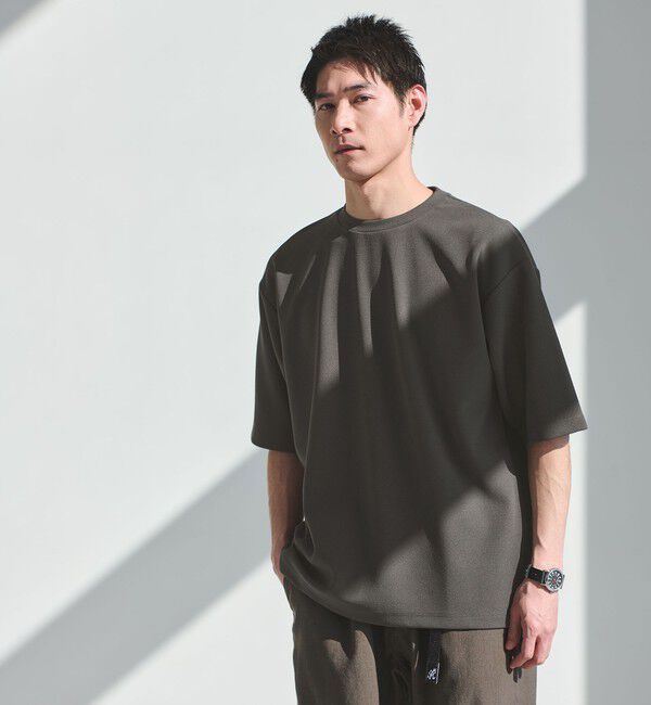 UNITED ARROWS green label relaxing「アムンゼン ツイル クルーネック 半袖 Tシャツ カットソー -吸水速乾・UVカット・抗菌-」|Tシャツ・カットソー|DK.GRAY