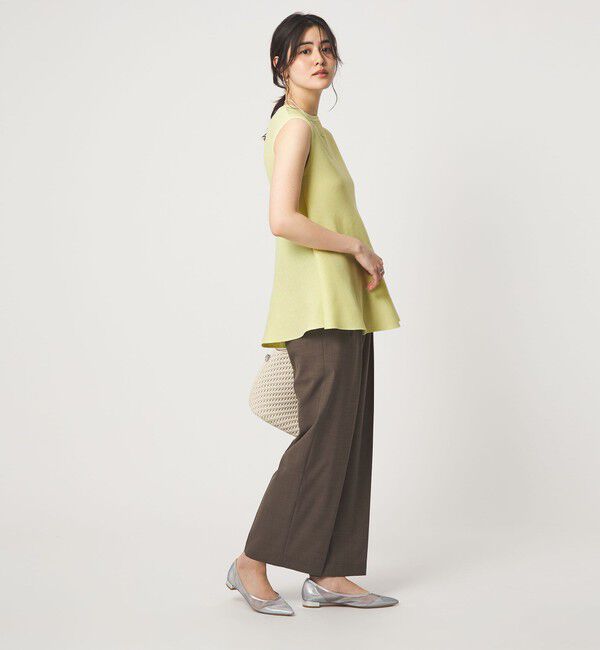 UNITED ARROWS green label relaxing「ブライトシアー ペプラム ノースリーブ ニット」|ニット・セーター|