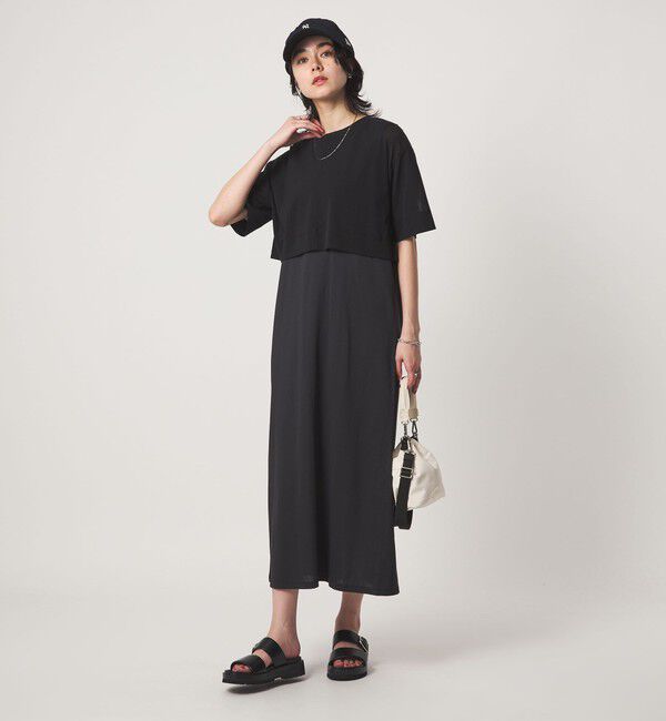 UNITED ARROWS green label relaxing「チュール プルオーバー&times;ノースリーブ ワンピース セット 吸水速乾」|ワンピース|