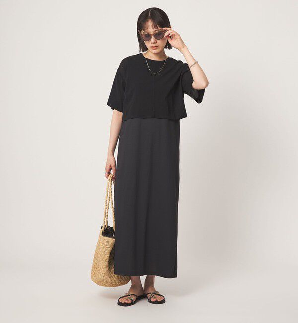 UNITED ARROWS green label relaxing「チュール プルオーバー&times;ノースリーブ ワンピース セット 吸水速乾」|ワンピース|