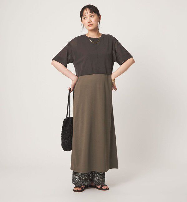 UNITED ARROWS green label relaxing「チュール プルオーバー&times;ノースリーブ ワンピース セット 吸水速乾」|ワンピース|